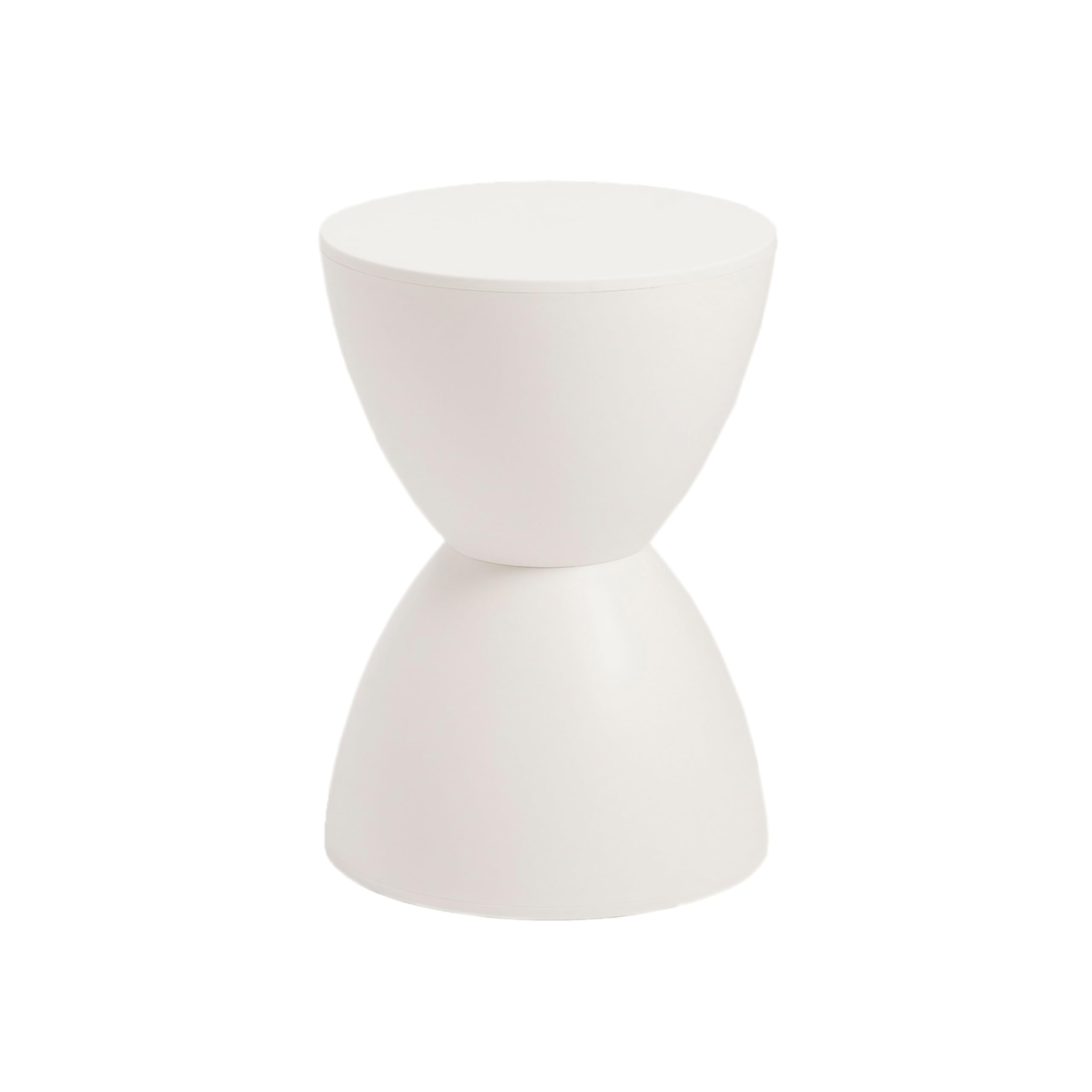 Euro Style Sallie Indoor/Outdoor Stool or End Table | Modern Hourglass Accent Style | UV- Protected Plastic Extra Seating or End Table for Patio, Balcony, Poolside, Entryway, or Living Room | Black
