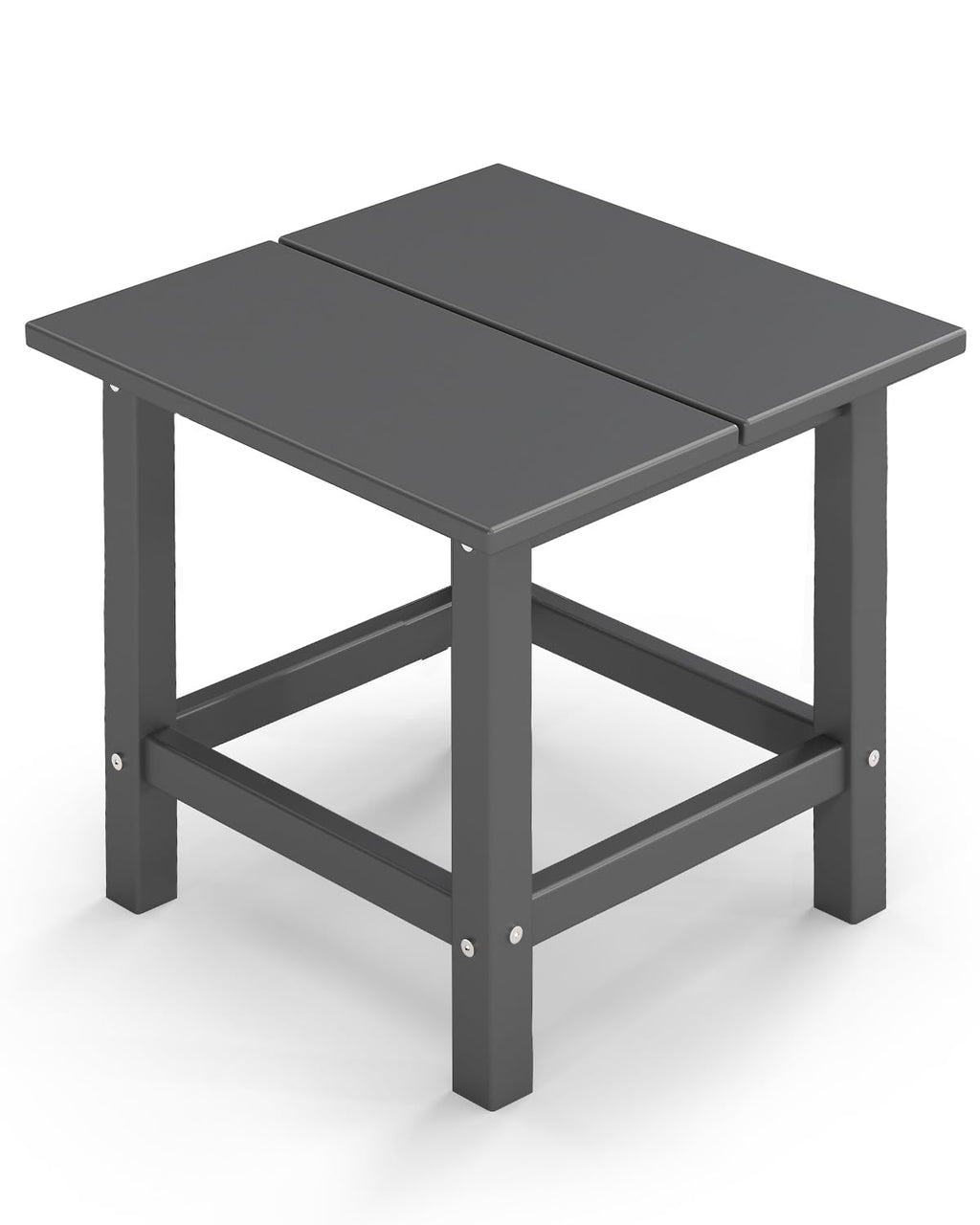 GREENVINES Adirondack-Outdoor-Side-Table | 18 x 18 Inches | HDPE Plastic | All Weather | Outside Couch Tables for Conversation Set | Gray | for Patio Porch Deck Lawn
