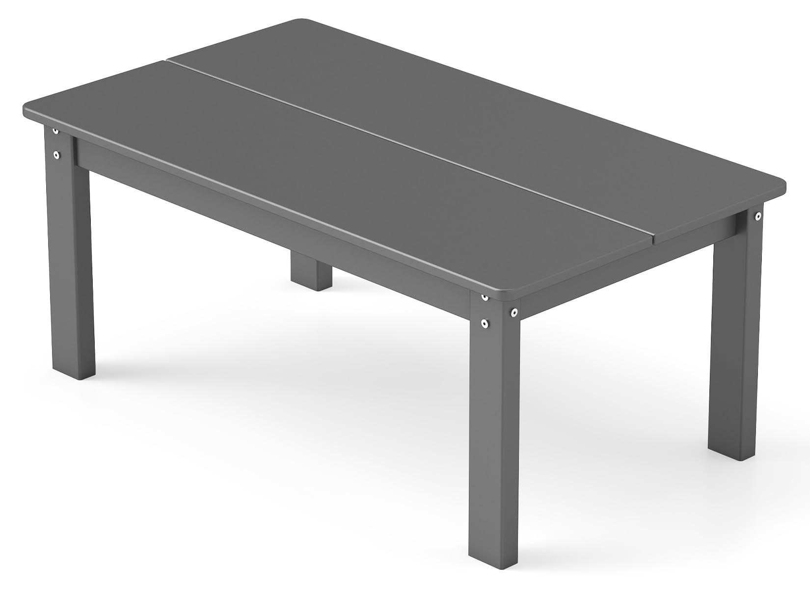GREENVINES Adirondack-Outdoor-Side-Table | 18 x 18 Inches | HDPE Plastic | All Weather | Outside Couch Tables for Conversation Set | Gray | for Patio Porch Deck Lawn