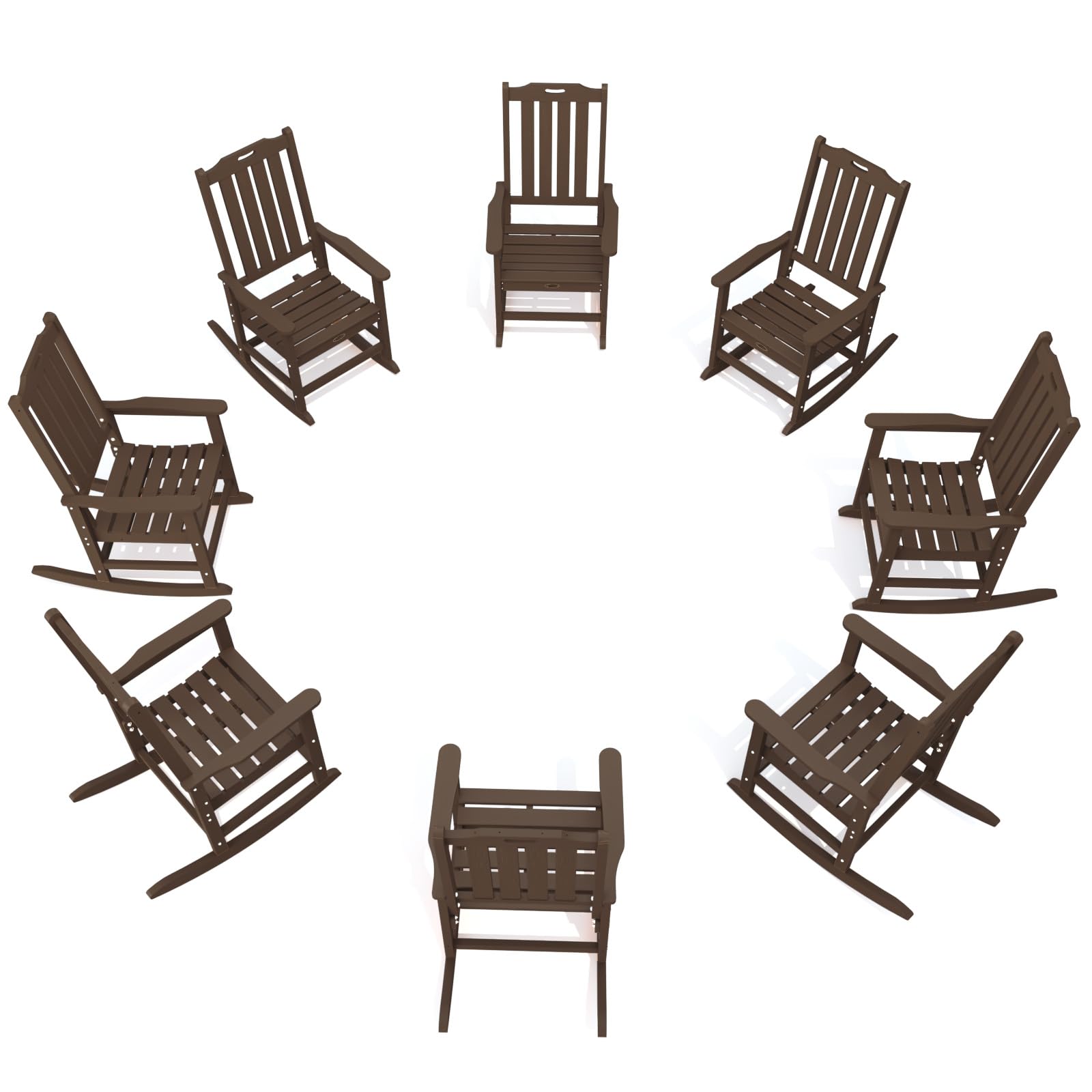THOEOE Outdoor Rocking Chairs, Oversized Patio Rocking Chair | HDPE Outdoor Rockers for Front Porch, Patio, Backyard, Balcony and Garden. All-Weather High Back Design, Black