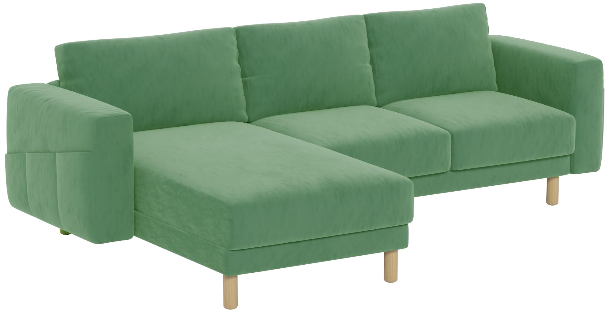 HomeTown Market Durable Three Or Two (3 or 2) Seat with Chaise Sofa Cover Replacement Custom Made Compatible with IKEA Norsborg Sectional Corner Chaise Sofa Slipcover (3 and Chaise Polyester Beige)