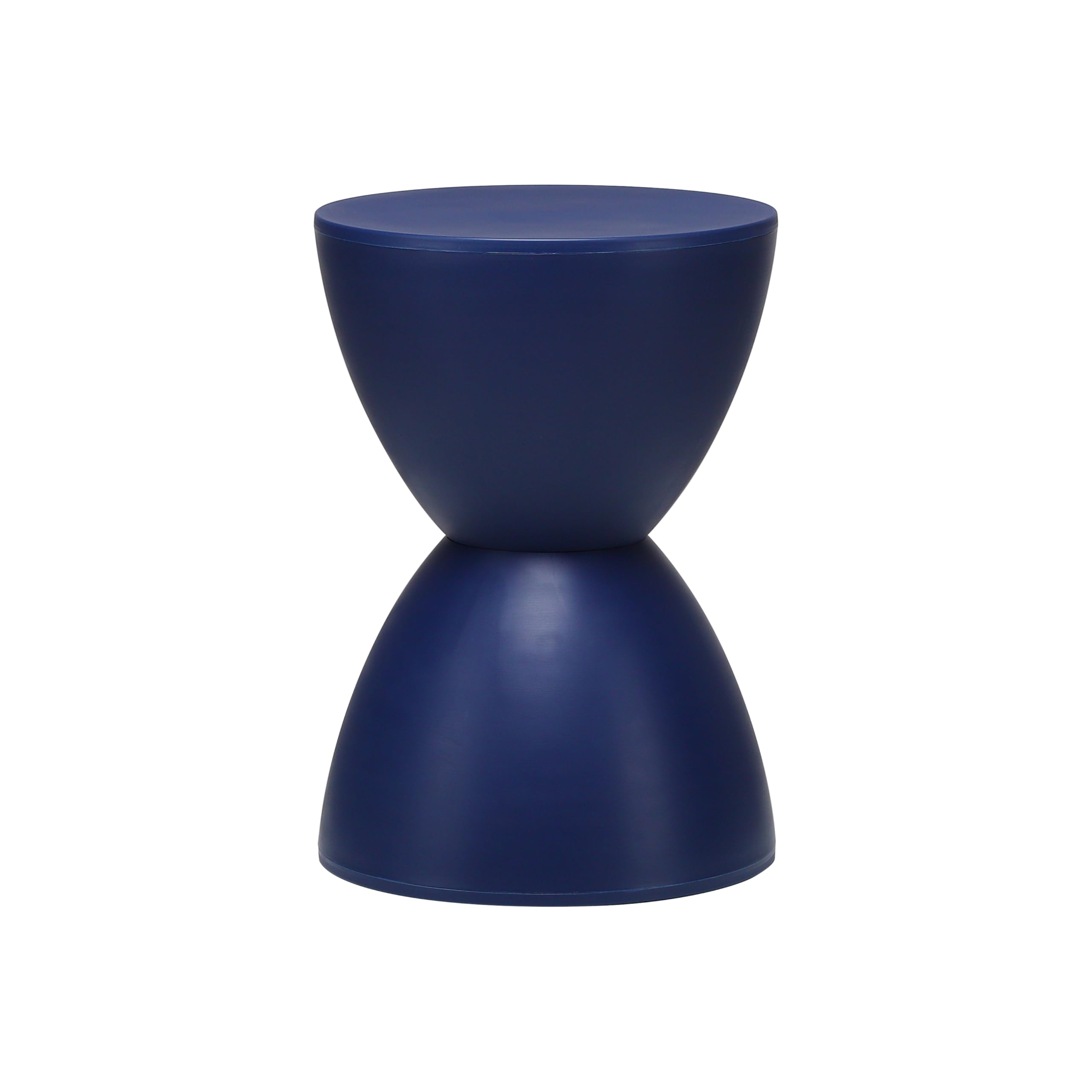 Euro Style Sallie Indoor/Outdoor Stool or End Table | Modern Hourglass Accent Style | UV- Protected Plastic Extra Seating or End Table for Patio, Balcony, Poolside, Entryway, or Living Room | Black