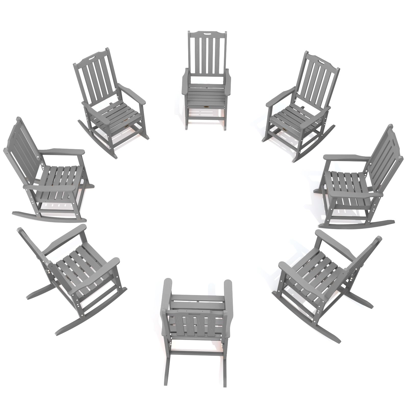 THOEOE Outdoor Rocking Chairs, Oversized Patio Rocking Chair | HDPE Outdoor Rockers for Front Porch, Patio, Backyard, Balcony and Garden. All-Weather High Back Design, Black