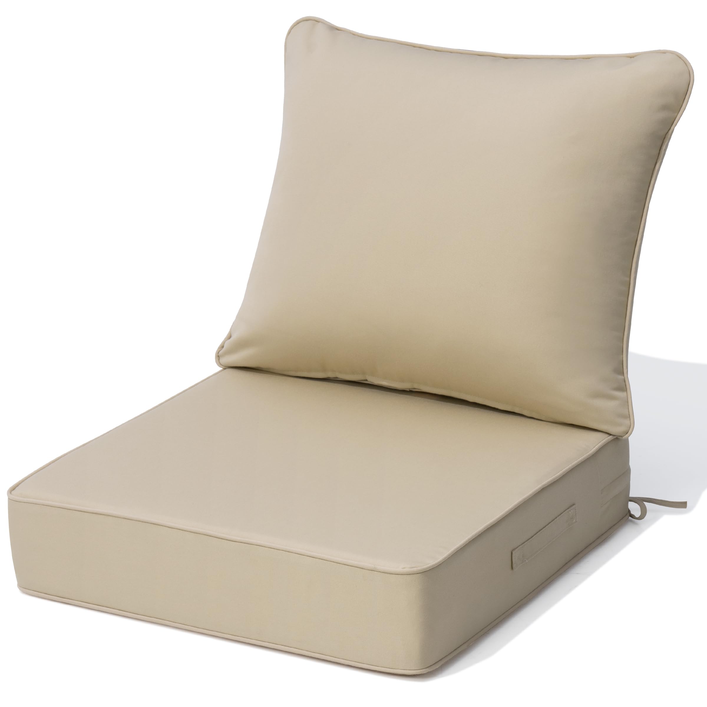CRESTLIVE 5.5" Thick Deep Seat Patio Chair Cushions 24x24 Set of 2, Waterproof Outdoor Replacement Cushions for Wicker Sofa and Couch, Fade Resistant, Malachite