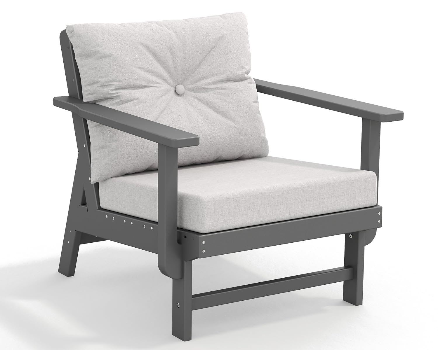 GREENVINES Adirondack-Outdoor-Side-Table | 18 x 18 Inches | HDPE Plastic | All Weather | Outside Couch Tables for Conversation Set | Gray | for Patio Porch Deck Lawn