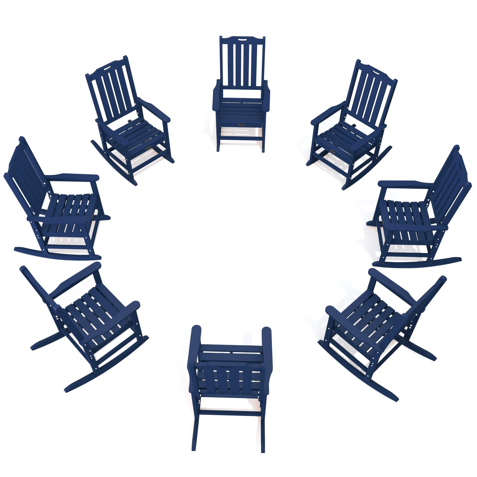 THOEOE Outdoor Rocking Chairs, Oversized Patio Rocking Chair | HDPE Outdoor Rockers for Front Porch, Patio, Backyard, Balcony and Garden. All-Weather High Back Design, Black
