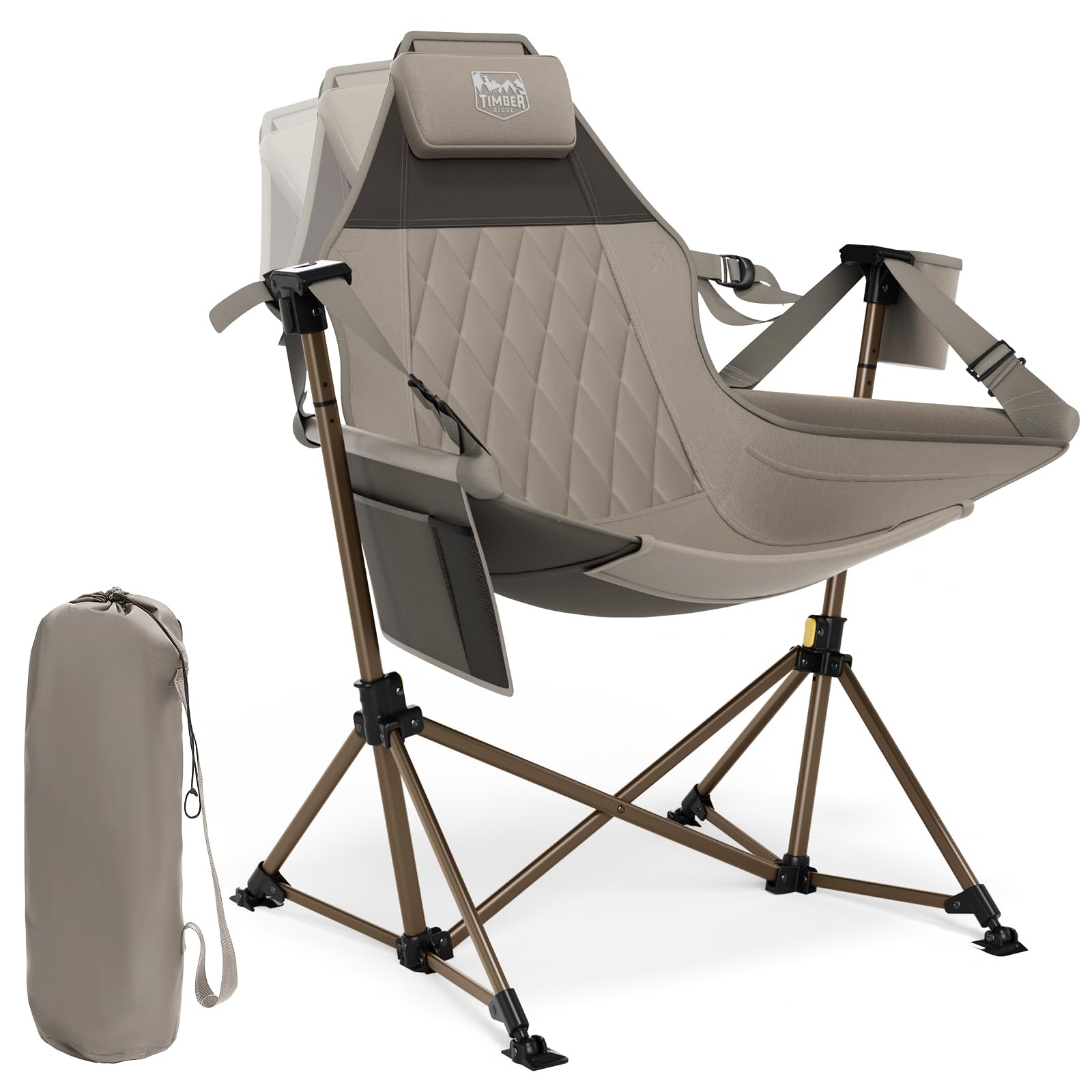 TIMBER RIDGE Hammock Camping Chair, Oversized Swinging Hammock Chair with Adjustable Back and Seat for Outdoor Lawn, Sports, Supports 400lbs, Blue