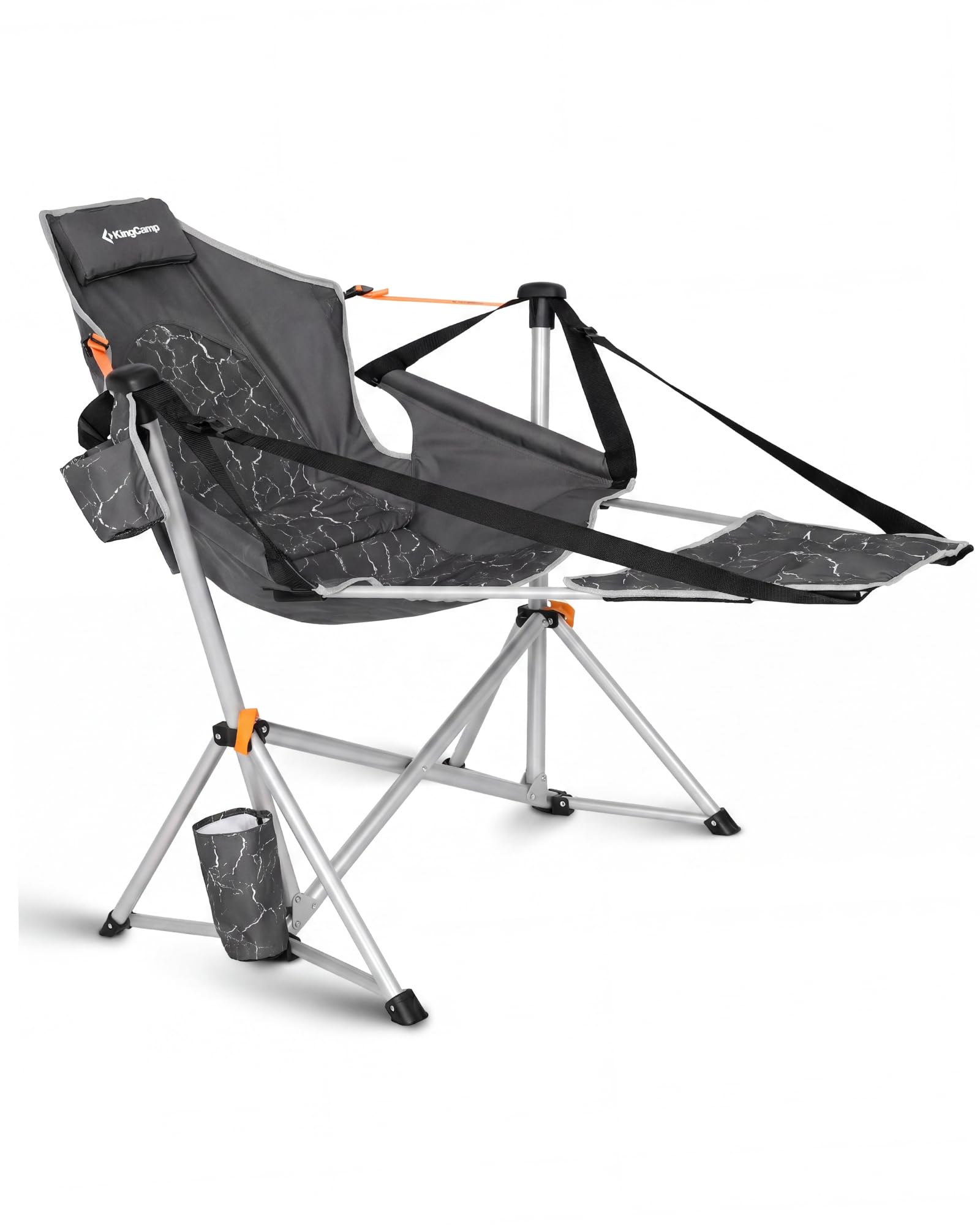 KingCamp Hammock Chair with Footrest – Heavy Duty Swinging Rocking Camping Chairs for Adults up to 400lbs, Folding Portable Oversized Rocker with Cup Holder & Pillow for Outdoor Beach Lawn RV Sports