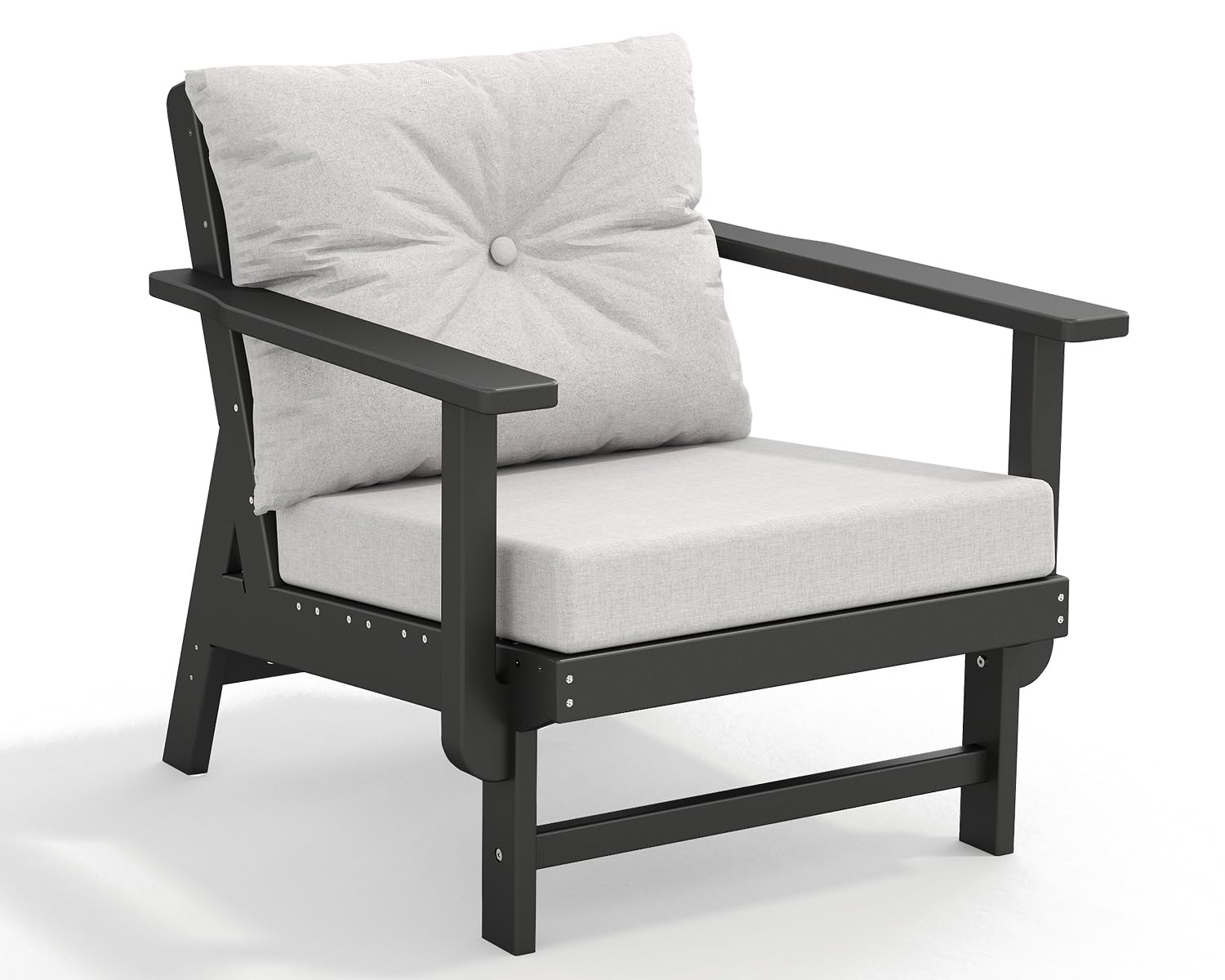 GREENVINES Adirondack-Outdoor-Side-Table | 18 x 18 Inches | HDPE Plastic | All Weather | Outside Couch Tables for Conversation Set | Gray | for Patio Porch Deck Lawn