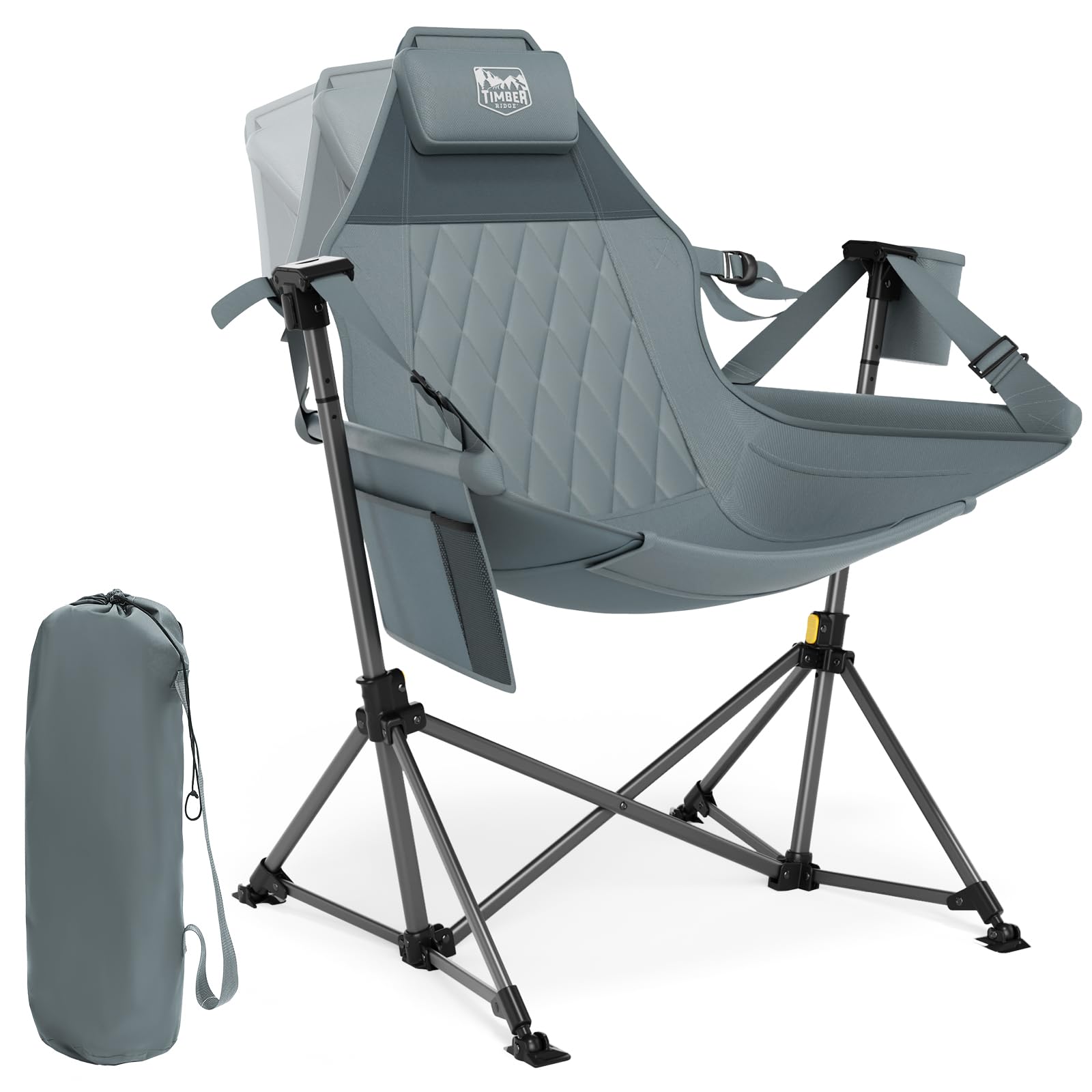 TIMBER RIDGE Hammock Camping Chair, Oversized Swinging Hammock Chair with Adjustable Back and Seat for Outdoor Lawn, Sports, Supports 400lbs, Blue