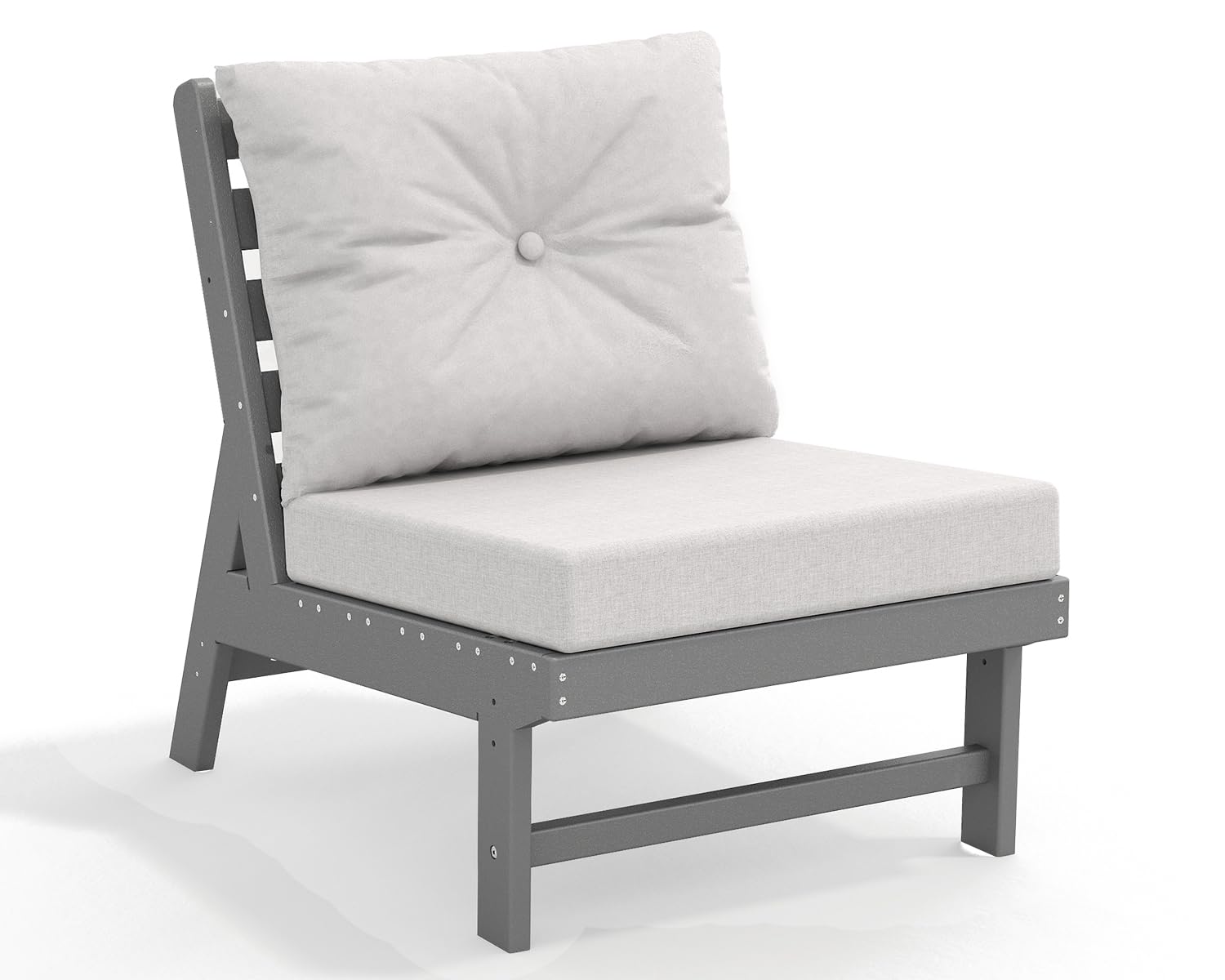 GREENVINES Adirondack-Outdoor-Side-Table | 18 x 18 Inches | HDPE Plastic | All Weather | Outside Couch Tables for Conversation Set | Gray | for Patio Porch Deck Lawn