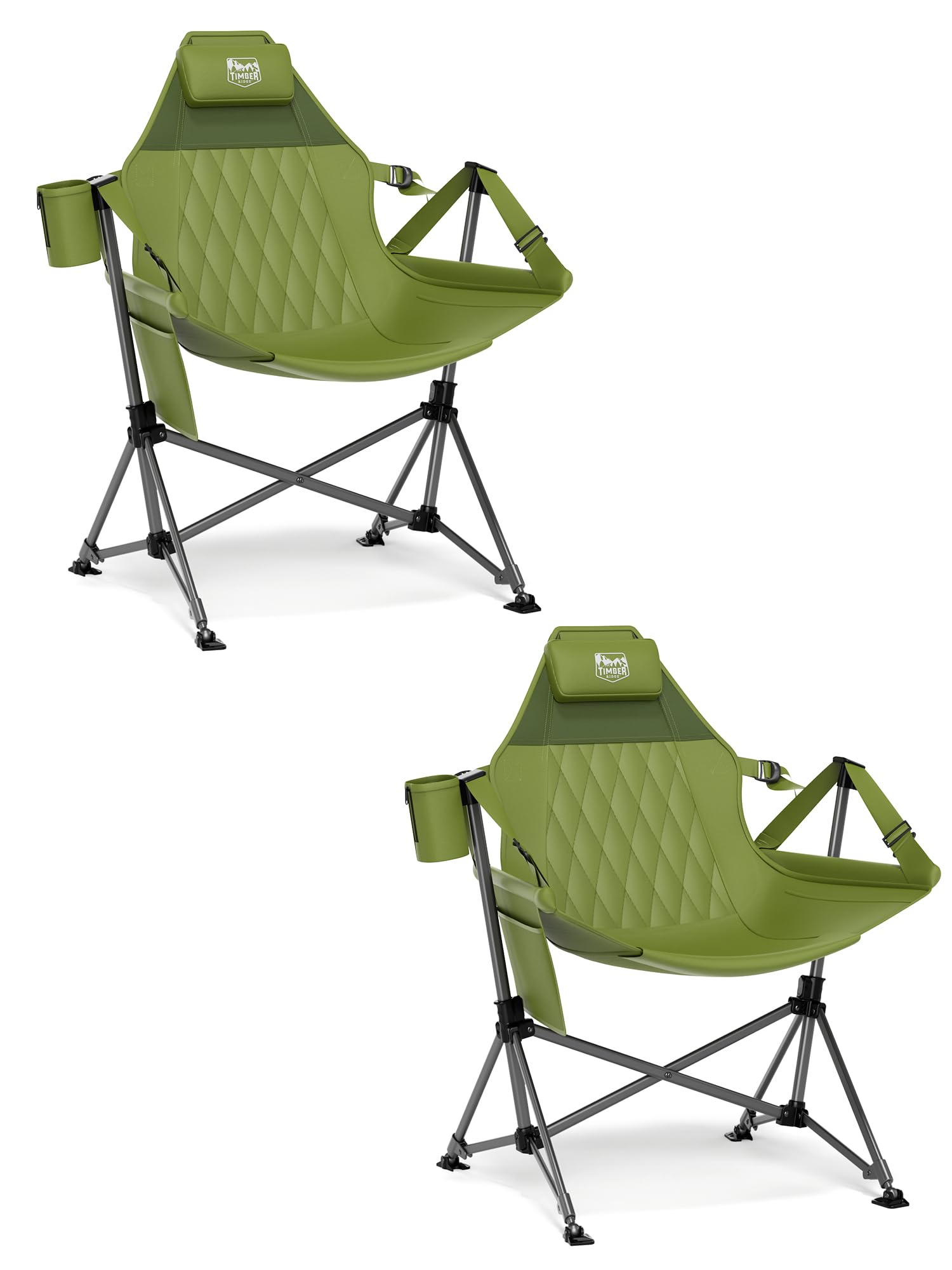 TIMBER RIDGE Hammock Camping Chair, Oversized Swinging Hammock Chair with Adjustable Back and Seat for Outdoor Lawn, Sports, Supports 400lbs, Blue