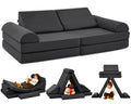 jela Kids Couch, Waterproof Kids Modular Sofa for Outdoor & Indoor, UV Resistant Child Sectional Sofa, Foam Play Couch Playhouse Play Set for Children Adults(Sand Beige)