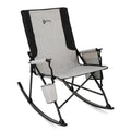 ARROWHEAD OUTDOOR Foldable Rocking Camp Chair with Large Cup Holder, Side Pocket, Space-Saving Folding, Enhanced Swinging Rocker for Camping, Fishing, Patio