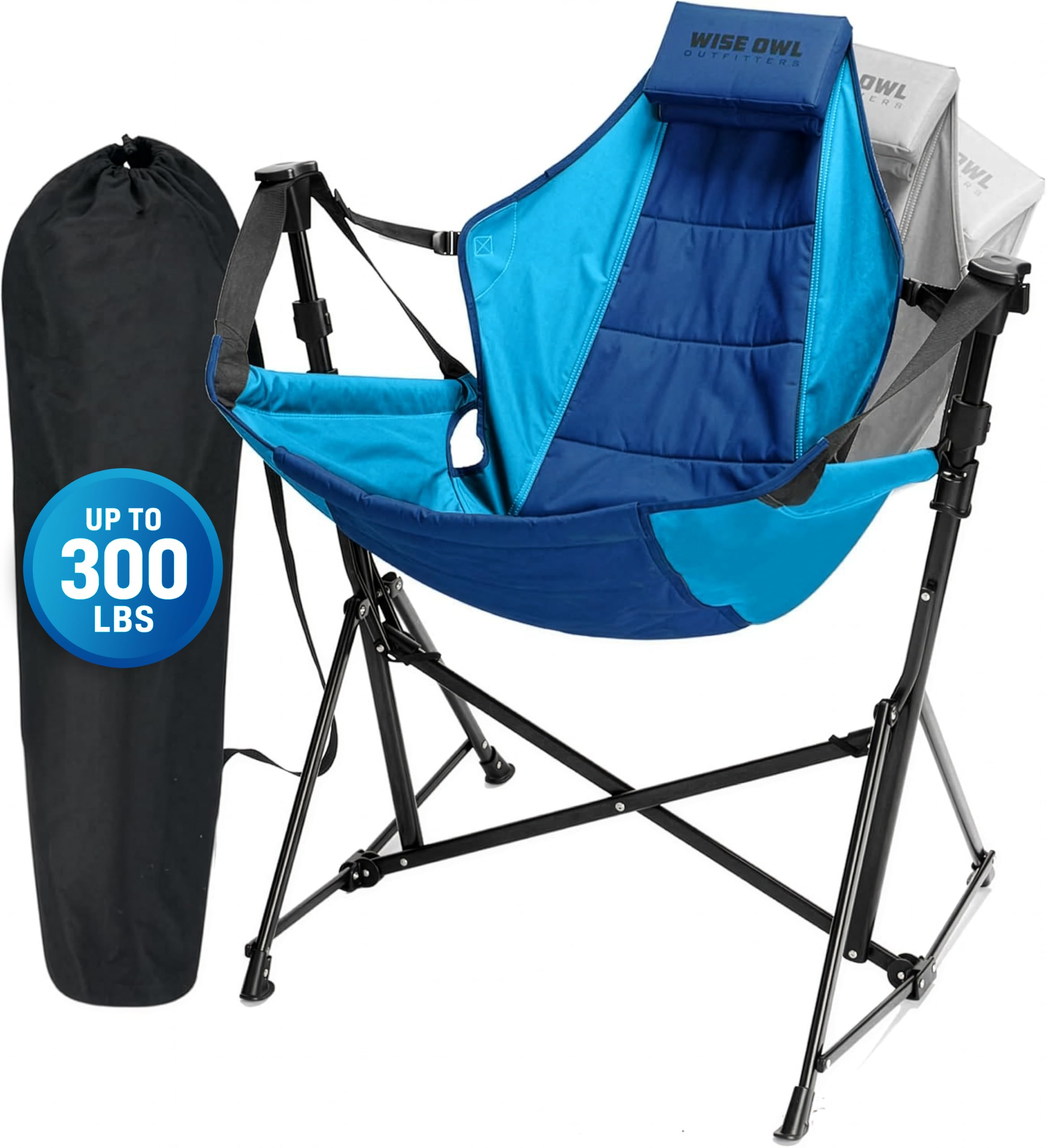 Wise Owl Outfitters Hammock Chair for Adults – Comfortable Portable Folding Rocking Camping Chair with Carry Bag – Great for Lawn, Campsite & Outdoors