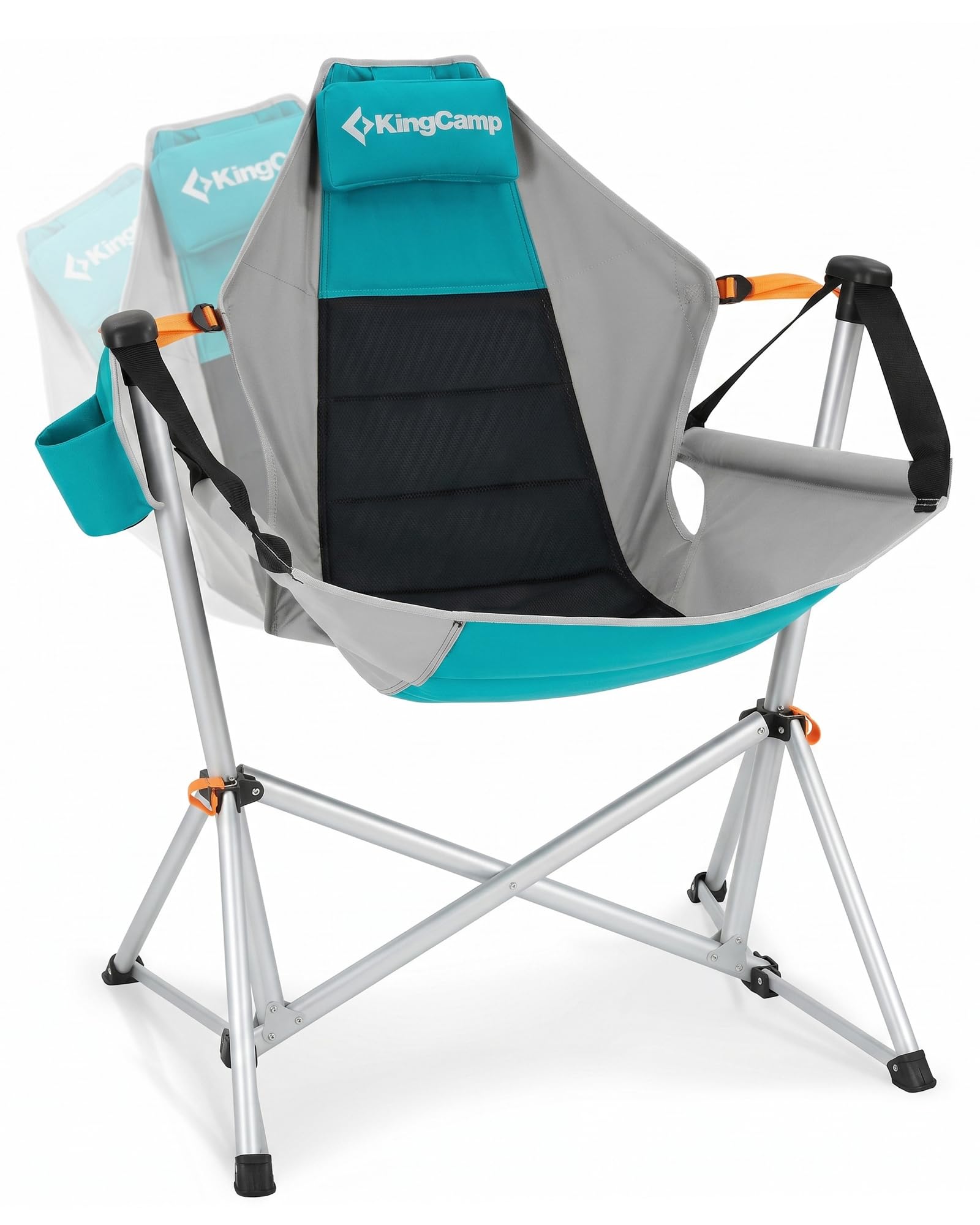 KingCamp Hammock Camping Chair, Swinging Portable Camp Chairs for Adults, 400lbs Heavy Duty Oversized Folding Rocking Chair with Adjustable Recline, Aluminum Alloy Frame for Outdoor Patio Beach Sport