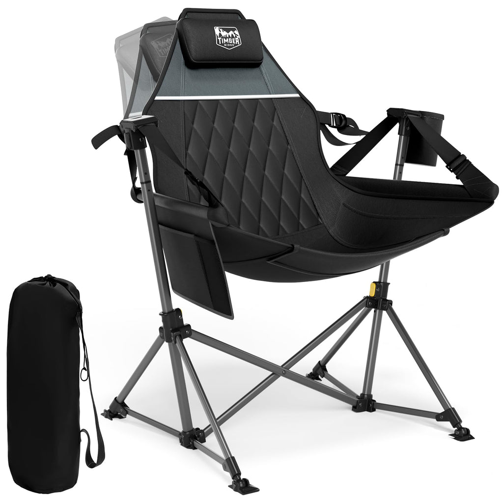 TIMBER RIDGE Hammock Camping Chair, Oversized Swinging Hammock Chair with Adjustable Back and Seat for Outdoor Lawn, Sports, Supports 400lbs, Blue