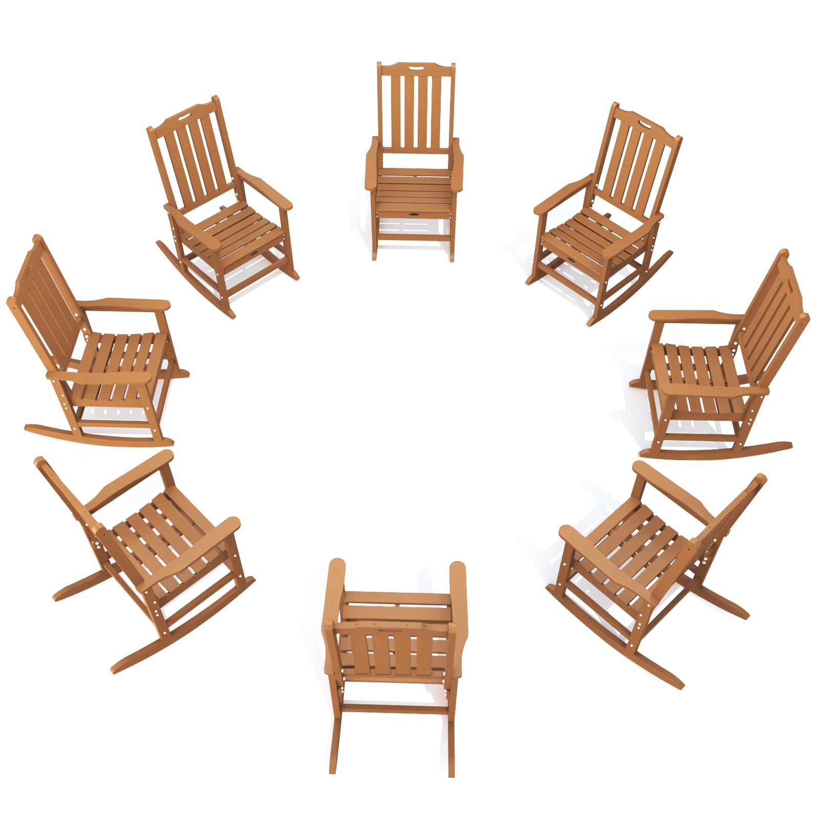 THOEOE Outdoor Rocking Chairs, Oversized Patio Rocking Chair | HDPE Outdoor Rockers for Front Porch, Patio, Backyard, Balcony and Garden. All-Weather High Back Design, Black