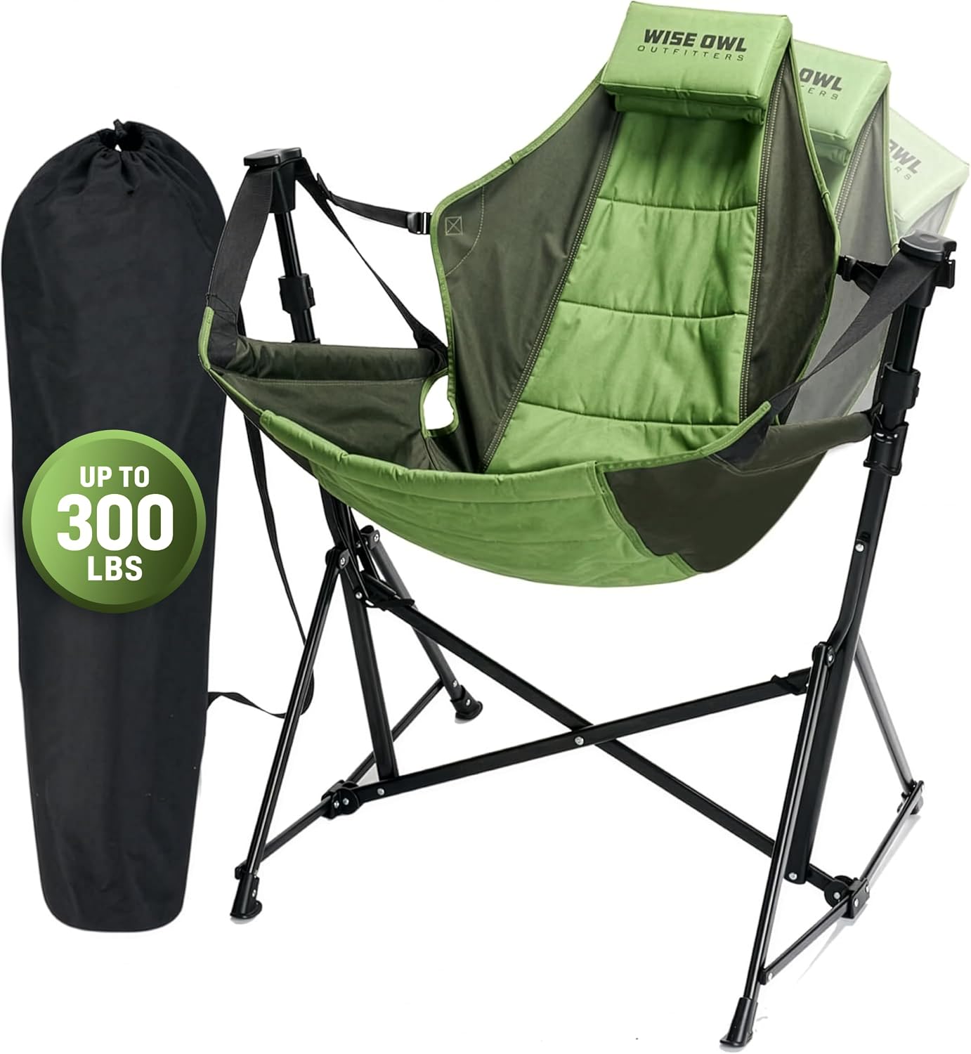 Wise Owl Outfitters Hammock Chair for Adults – Comfortable Portable Folding Rocking Camping Chair with Carry Bag – Great for Lawn, Campsite & Outdoors