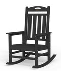 Oversized Outdoor Rocking Chair, HDPE All Weather Resistant Patio Rocking Chair, High Back Porch Rocking Chair, 380lbs Weight Capacity, Dark Grey