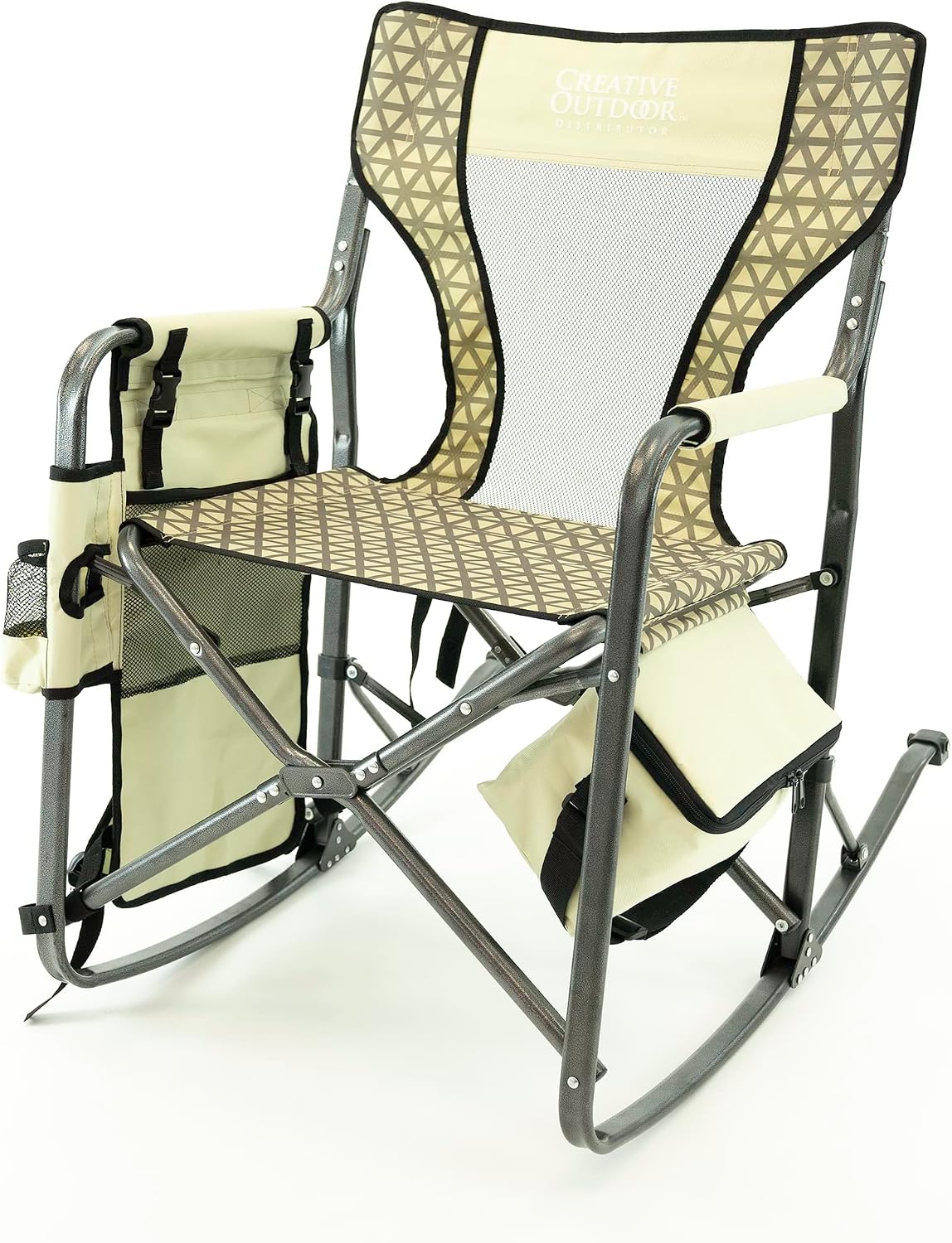 Creative Outdoor Collapsible Folding Rocking Director Chair | Camping Picnic Beach & Patio