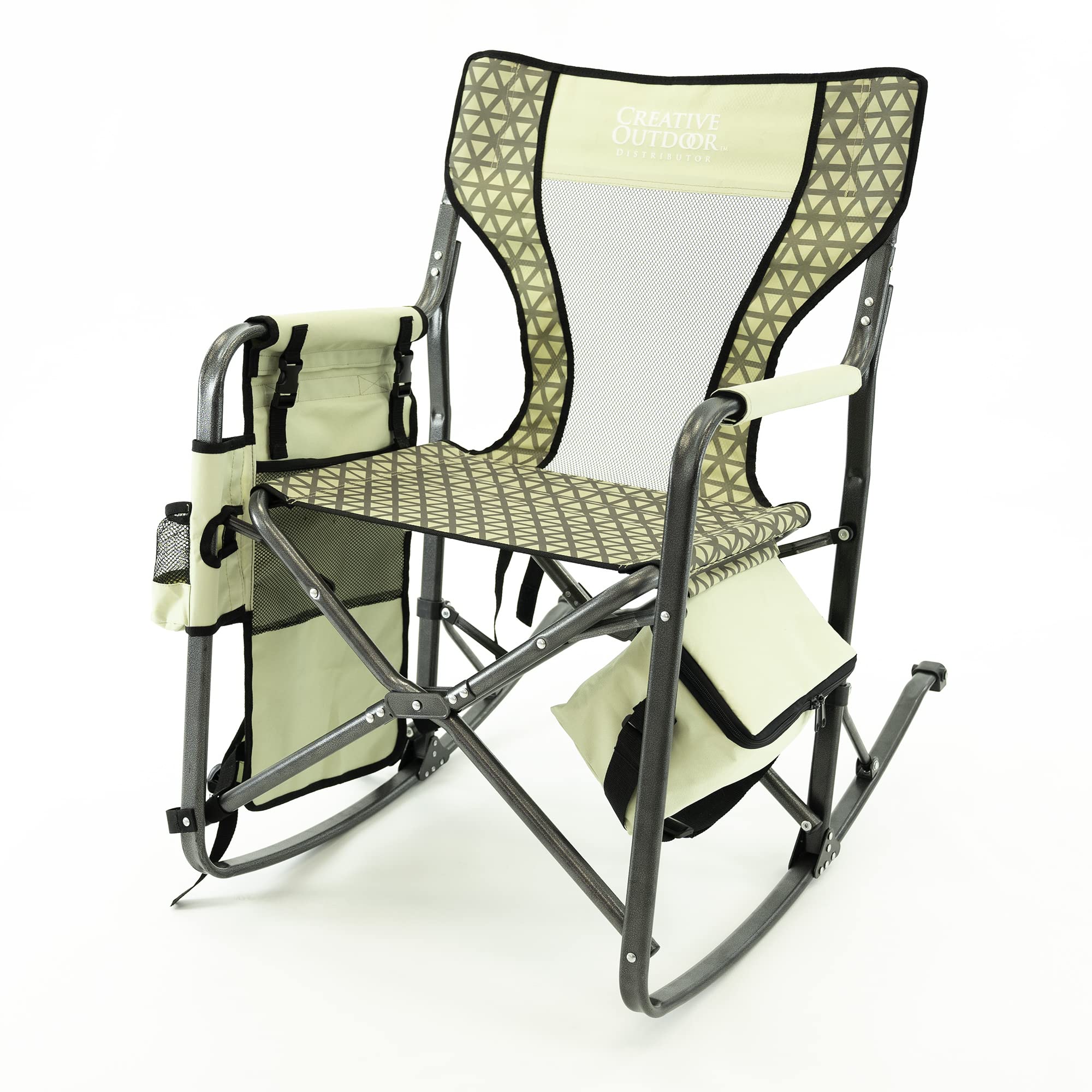 Creative Outdoor Collapsible Folding Rocking Director Chair | Camping Picnic Beach & Patio