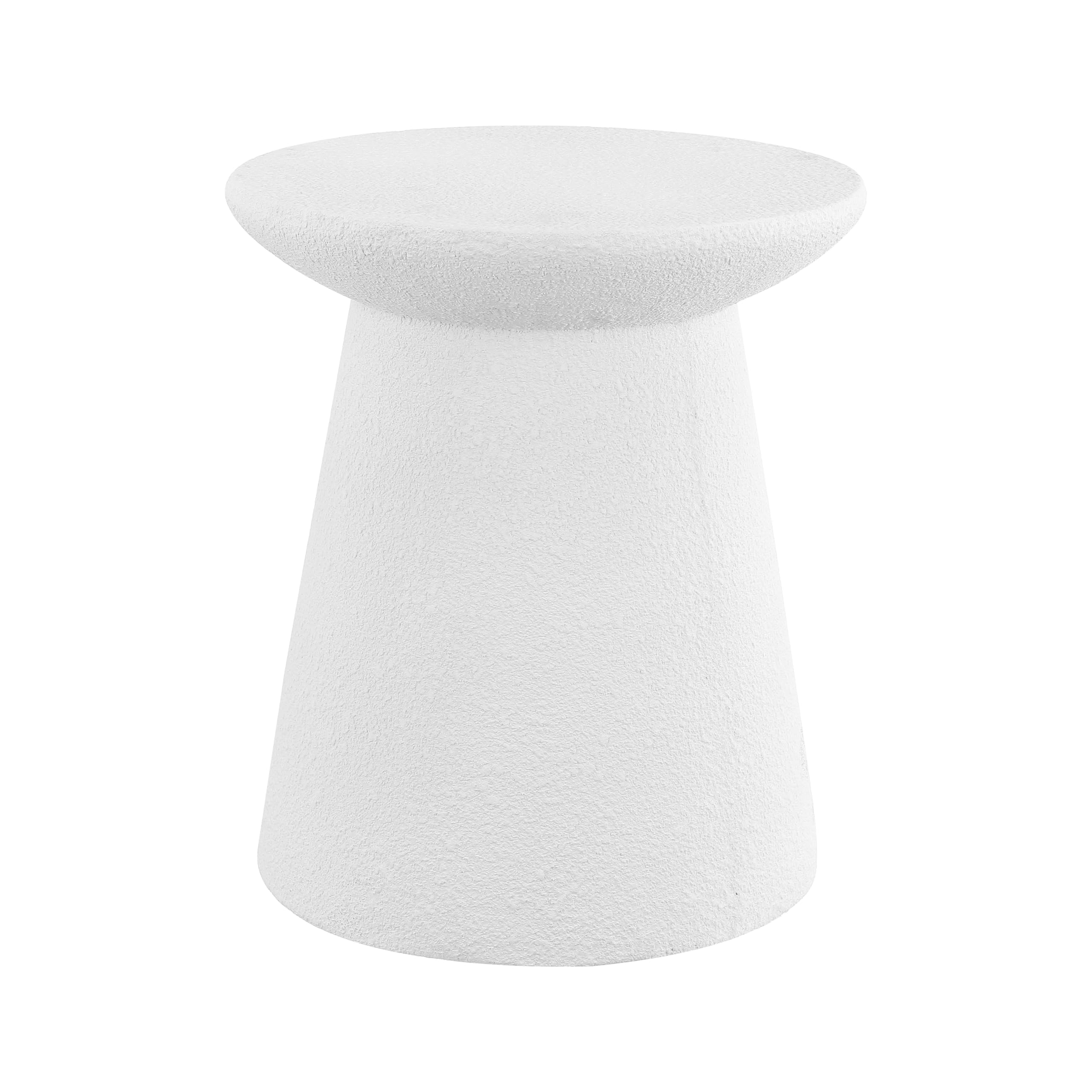 JONATHAN Y Hollie 18" Gray Terrazzo Polyresin Outdoor Side Table and Stool, All-Weather Textured Round Pedestal Accent Table for Patio, Garden, Modern Minimalist TBL1108C