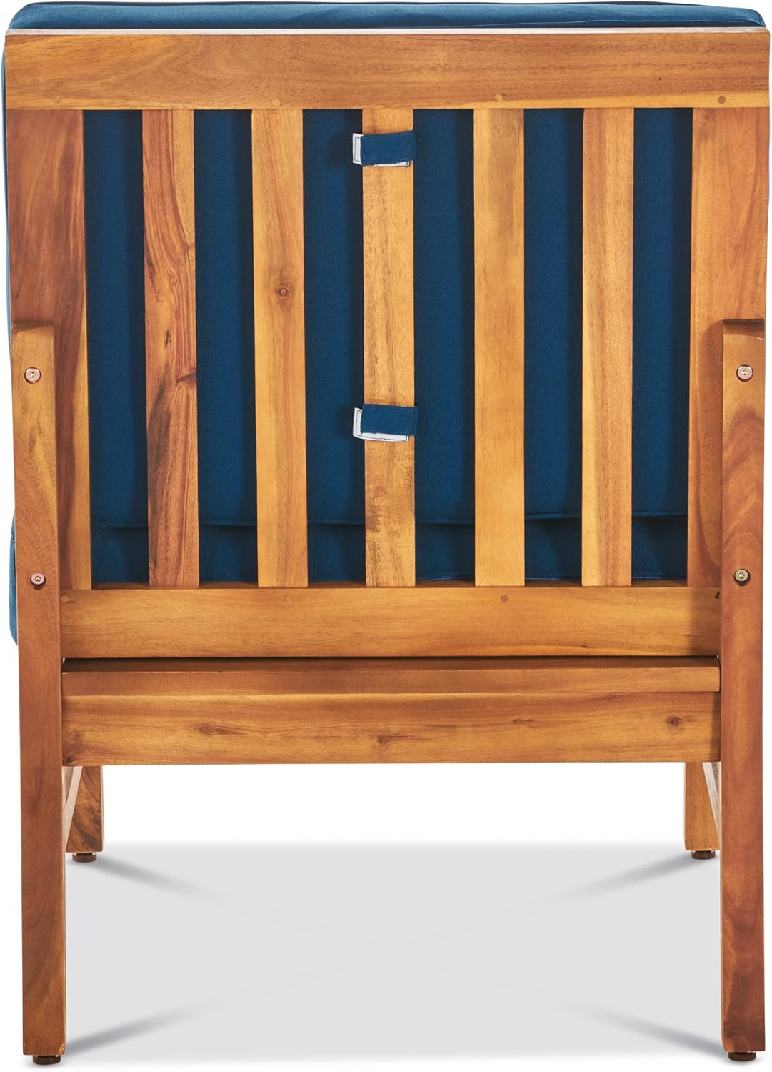 Christopher Knight Home Perla Outdoor Acacia Wood Sofa Set with Water Resistant Cushions, 7-Pcs Set, Teak Finish / Blue