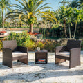 Nestl Wicker Patio Furniture Set - 3 Piece Bistro Table and Chairs Set of 2, Front Porch Furniture Set, Patio Chairs Set of 2, Outdoor Patio Set, Patio Conversation Sets (Grey/Navy)