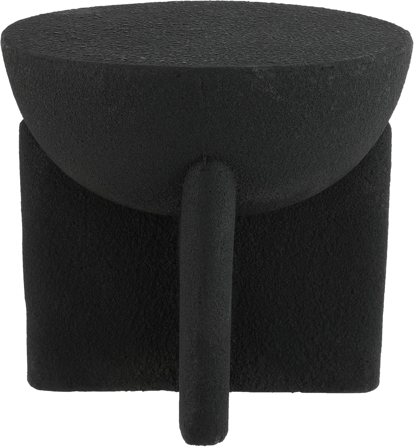 JONATHAN Y Brady Indoor/Outdoor Accent Table & Garden Stool, Minimalist Geometric Weather Resistant Sculptural Side Table for Patio, 17.75" x 16.25", Black Frosted TBL1109A