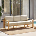 CHITA Aluminum Outdoor 3-Seater Sofa, Patio Furniture with 6.3in Thick High-Resilient Cushions & 100% Aluminum Frame, Modern Outdoor Patio Furniture for Poolside, Deck, Balcony