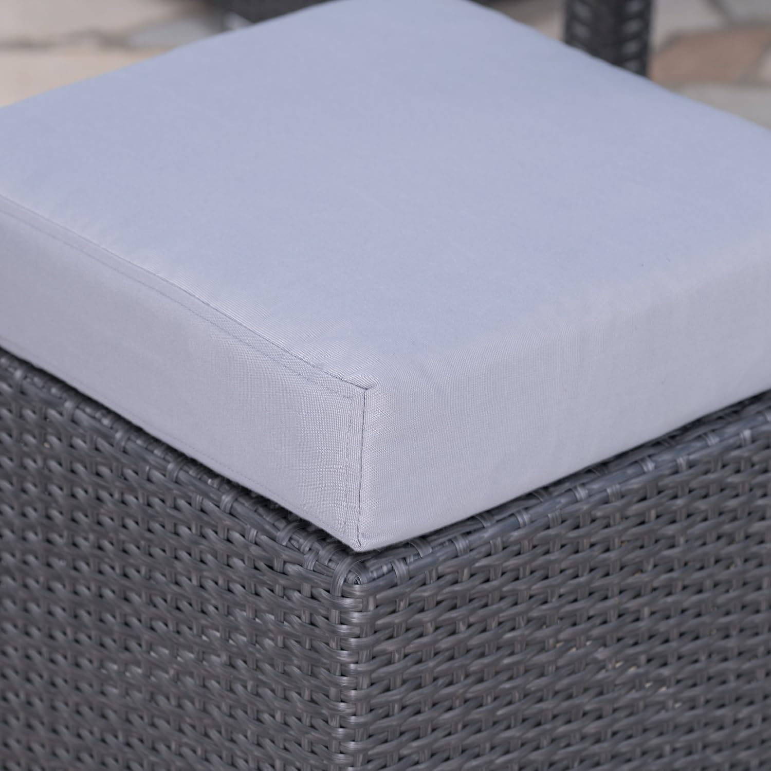 Christopher Knight Home Santa Rosa Outdoor 7-Seater Dining Sofa and Ottoman Set with Aluminum Frame and Water Resistant Cushions, Grey / Silver Cushions
