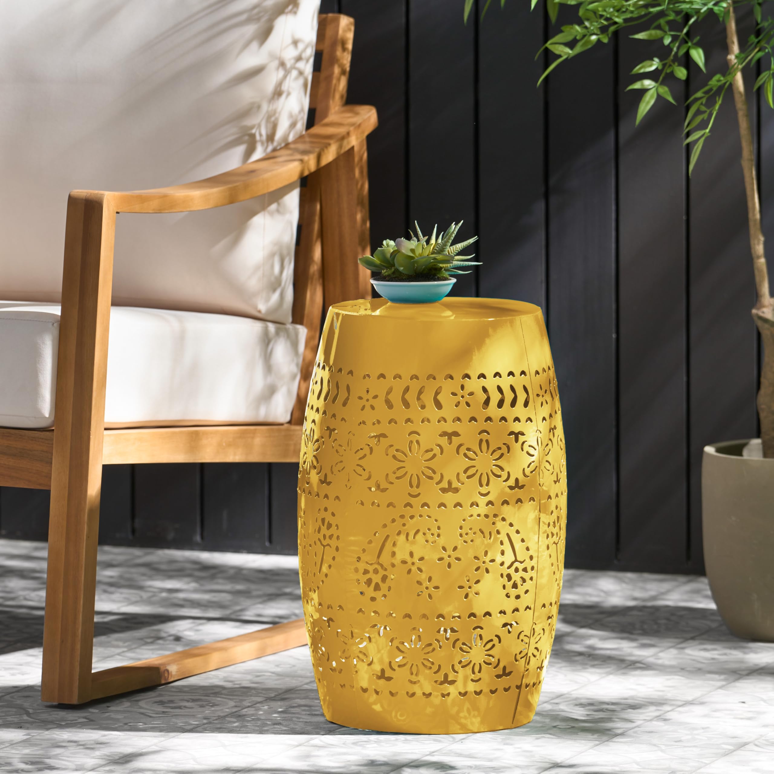 Christopher Knight Home Ruby Outdoor 12" Iron Side Table, Teal