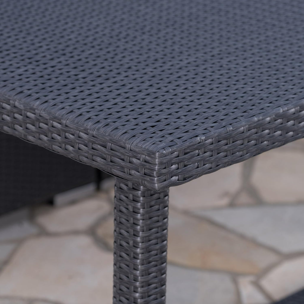 Christopher Knight Home Santa Rosa Outdoor 7-Seater Dining Sofa and Ottoman Set with Aluminum Frame and Water Resistant Cushions, Grey / Silver Cushions