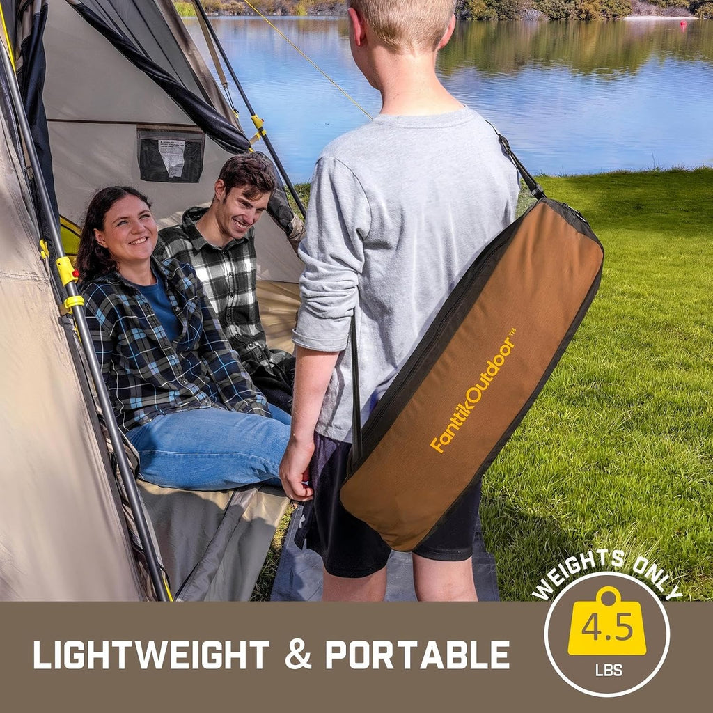 FanttikOutdoor Zeta L8 Max Camping Chair, Portable & Lightweight, Comfort-Driven Foldable Rocking Chair with Carry Bag for Camping, Hiking, Patio, Fishing, Support up to 250 lbs, Brown