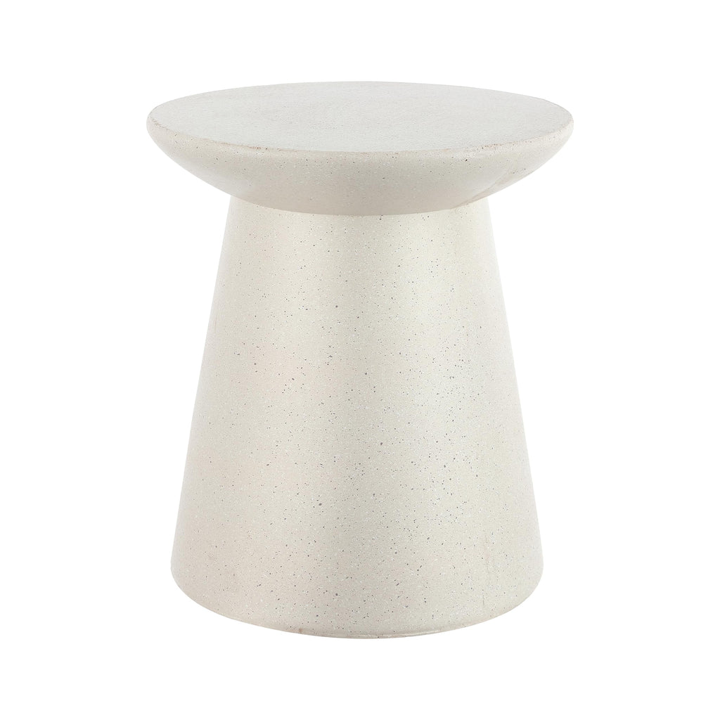 JONATHAN Y Hollie 18" Gray Terrazzo Polyresin Outdoor Side Table and Stool, All-Weather Textured Round Pedestal Accent Table for Patio, Garden, Modern Minimalist TBL1108C