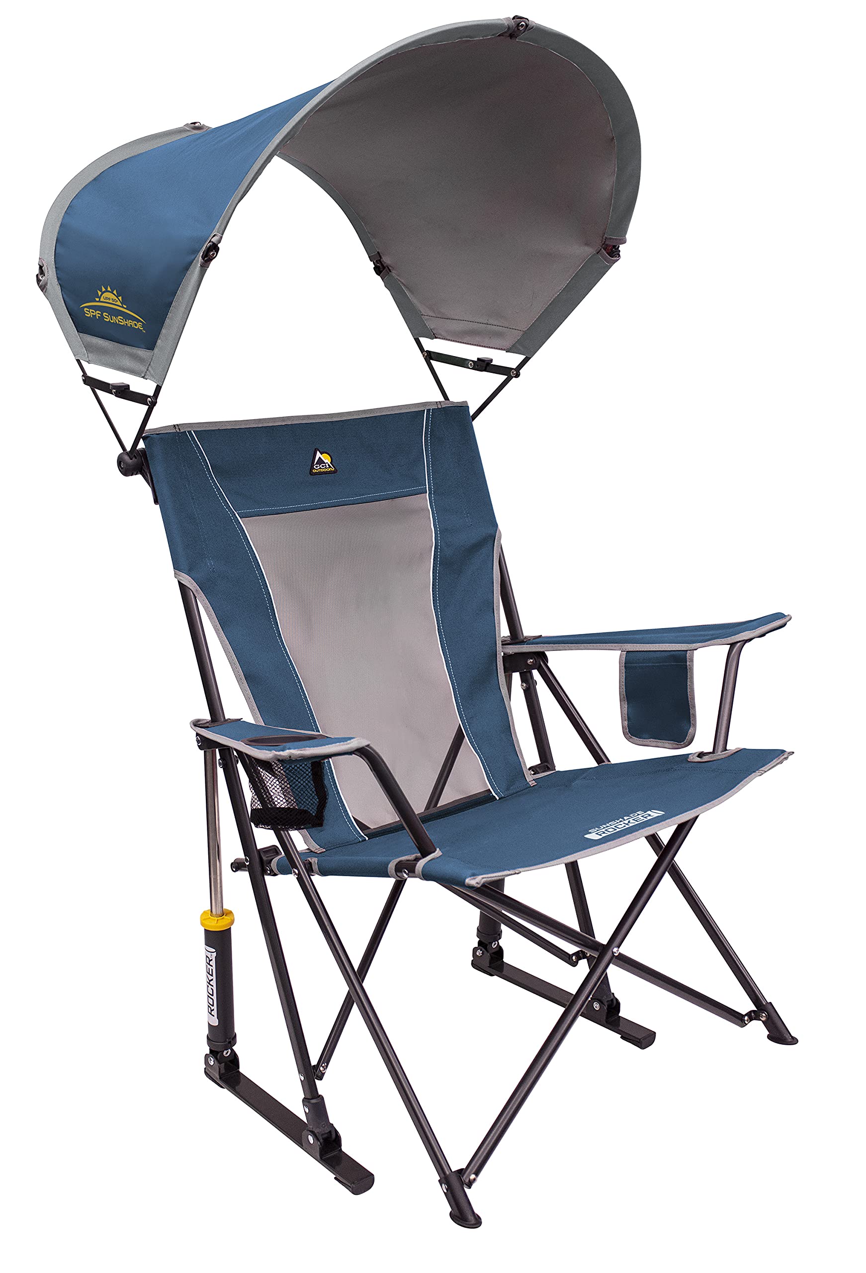 GCI Outdoor Comfort Pro Rocker Camping Chair | Portable Folding Rocking Chair with Durable Armrests & Drink Holder — Loden Green