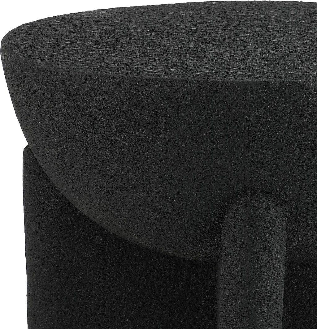 JONATHAN Y Brady Indoor/Outdoor Accent Table & Garden Stool, Minimalist Geometric Weather Resistant Sculptural Side Table for Patio, 17.75" x 16.25", Black Frosted TBL1109A