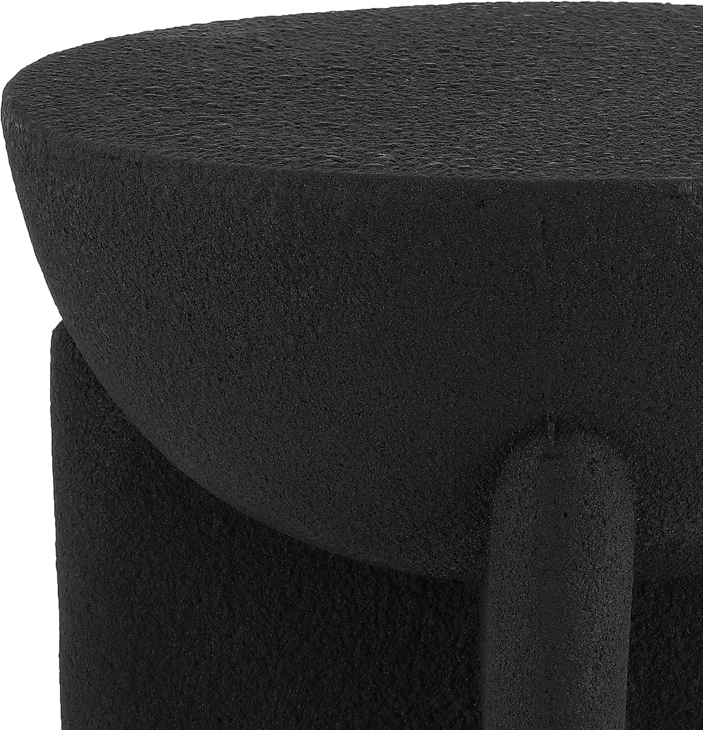 JONATHAN Y Brady Indoor/Outdoor Accent Table & Garden Stool, Minimalist Geometric Weather Resistant Sculptural Side Table for Patio, 17.75" x 16.25", Black Frosted TBL1109A